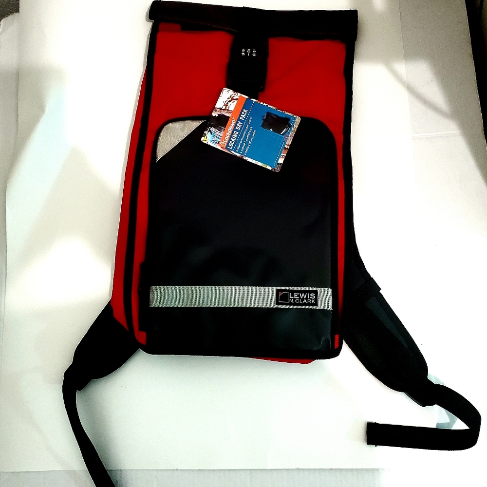 Locking Day Pack Red Backpack NWT